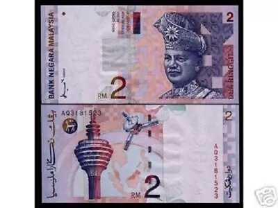 Malaysia 2 RINGGIT P-40 1999 Satellite Communication World Currency Malaysian BN • $9.99