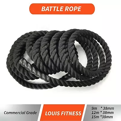 Clearance Heavy Home Gym Battle Rope 9m 12m 15m Strength Training Exercise 38mm • $62.10