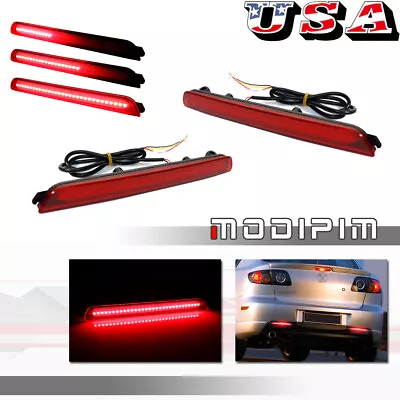 2x Red Lens Bumper Reflector LED Tail Brake Stop Lights For Mazda3 Axela 04-09 • $19.99