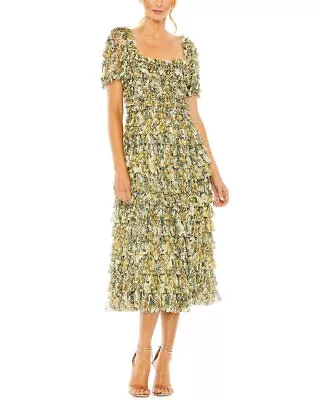 Mac Duggal Micro Ruffle Teal Length Dress Women's • $175.99