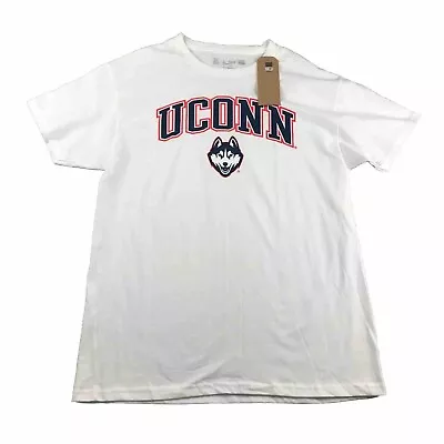 UConn Huskies Shirt Mens Medium White NCAA Short Sleeves Tee Connecticut NWT • $22.59