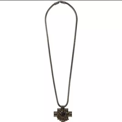 MAWI LONDON Gunmetal Cluster Pendant Long Necklace • $298.80