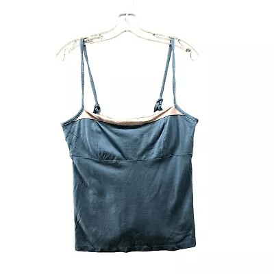 Ibex Cami Tank Top Womens Large L Merino Wool Blue Tie Straps Built In Bra • $31.99