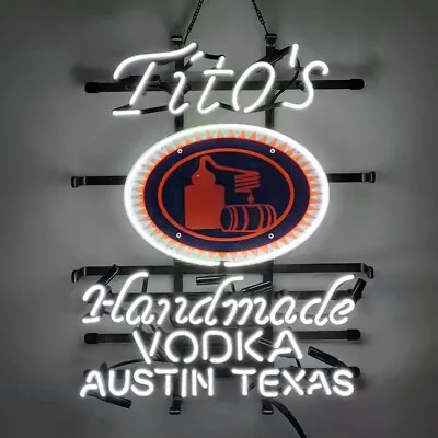 Tito's Handmade Vodka Neon Sign 19x15 Lamp Beer Bar Pub Store Wall Decor • $140.40