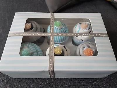 Baby Hamper Shower Gift Cupcakes Socks Boy Girl Maternity Mum NewBorn Unisex • £15.99