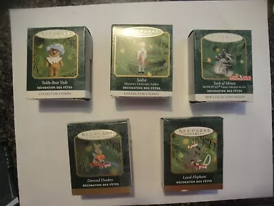 Lot Of 5 ~ Hallmark Miniature Ornaments ~ Assorted Styles - From 2000 • $14.94