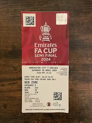 Chelsea V Manchester City Fa Cup Semi Final 2024 Used Ticket • £6.99