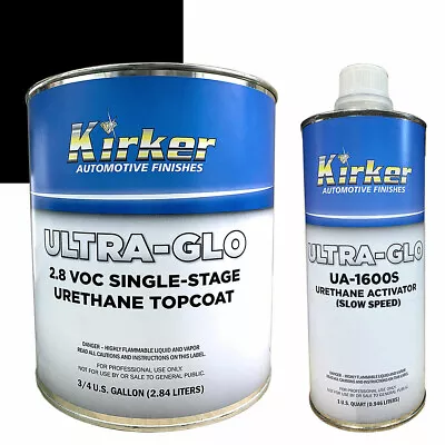 0.75 Gal Kirker Ultra-Glo Acrylic Jet Black Car Paint UA-70330 W/ Slow Activator • $92.99