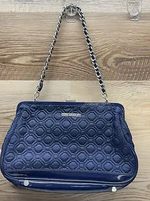 Vera Bradley Chain Strap Quilted 12”x 7” Handbag In Navy Blue • $22.50