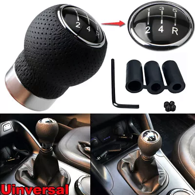 $16.99 • Buy 5 Speed PU Leather Car Gear Shift Knob Manual MT Shifter Level Ball Head Stick