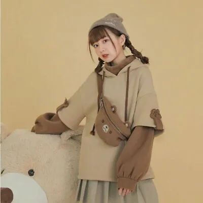 £23.98 • Buy With Teddy Ears Fanny Pack Bag Kawaii Harajuku Clothing Bear Hoodie Sweatshirt~~