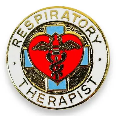 1977 Respiratory Therapist Enamel And Gold-Tone Medical Caduceus And Heart Pin • $9.59