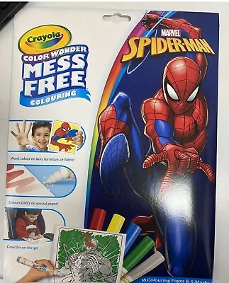 Crayola Marvel Spiderman  Color Wonder Coloring Book & Markers Mess Free • £7.50