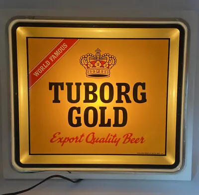 ViTG Tuborg Gold World Famous Carling National Brewery Lighted Beer Sign 16”x14” • $34