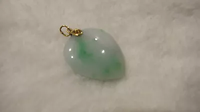 Vintage Estate Jewelry Antique Chinese White Jade Jadeite 14k Gold Charm Pendant • $99.99