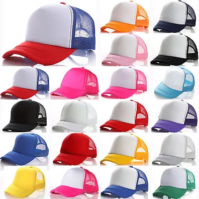 Children Boys Girl Toddler Baseball Sun Cap Snapback Mesh Trucker Hat Adjustable • £7.04
