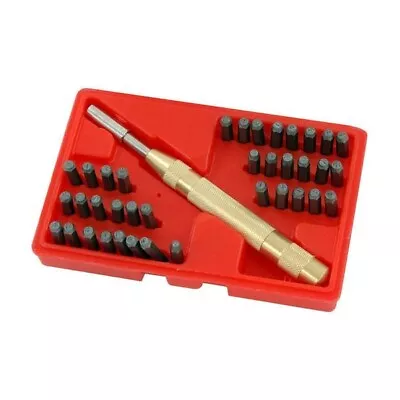 38pc Automatic Letter And Number Stamping Metal Punch Stamp Set Tool Kit 3mm • £13.49