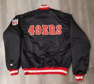 Rare Color! Authentic Vintage 49ers Pro Line Starter Black Satin Jacket Large • $375