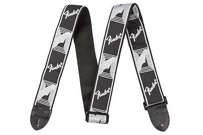 Genuine Fender® 2  Monogrammed Black/Grey Guitar Strap 099-0681-543 • $12.19