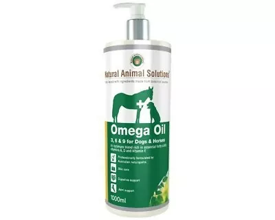 Natural Animal Solutions Omega 36 & 9 SUpplement Oil For Dogs/Horses 1000ml • $53.67