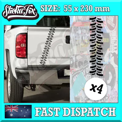 X4 Pieces! 4x4 4WD Tyre Tracks Vinyl Decal Sticker 920mm Total Kit #4 • $19.90