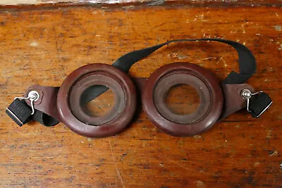 Vintage 1940s Steampunk Gas Tight Rubber Motorcycle Goggles Glasses Nod & Shake • $39.95