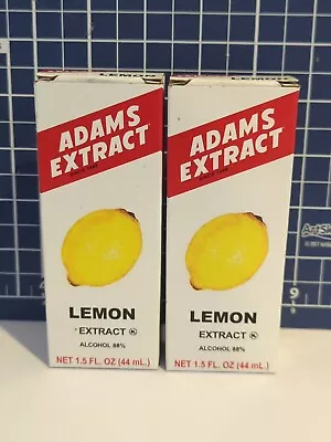 2x Adam's Extract Lemon 1.5 FL. Oz. (44ml) 3 Oz Total. Exp. 1/2027 • $9.95