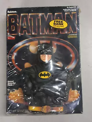 Vintage 1989 Ralston BATMAN Cereal Box NEW SEALED With Coin Bank Toy  • $34.95