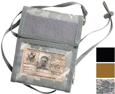 DELUXE ID Badge Holder Tactical Neck Strap Photo Tri Fold Wallet Lanyard • $13.99