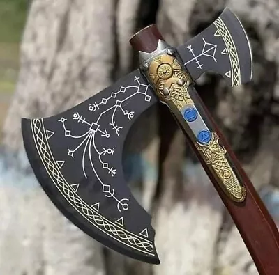 God Of War Carbon Steel Viking Axe Handmade Kratos Axe Forged Viking Axe • $115.59