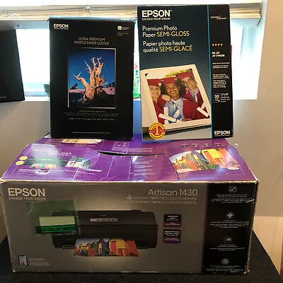 Epson Artisan 1430 Inkjet Printer With Premium Photo Paper • $1299