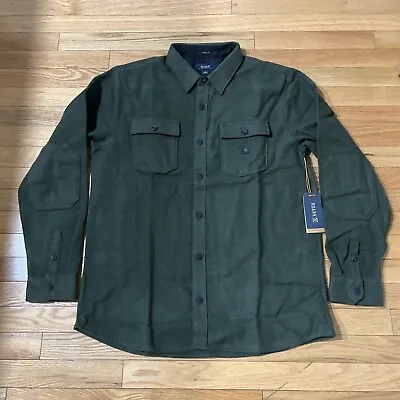 Roark Nordsman Wool Blend Flannel Shirt Dark Military Mens Size XL NWT RW608 • $60
