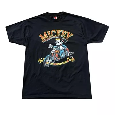 Vintage 1990s Mickey Mouse Motorcycle Graphic T-Shirt Men’s Size XL • $35