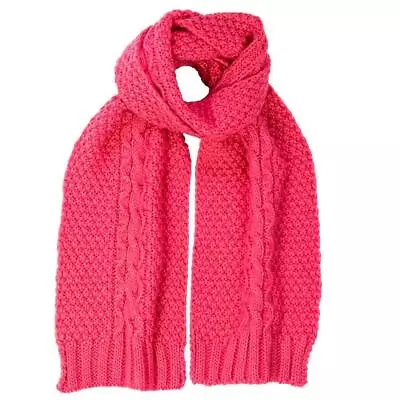 Boardmans Willow Cable Knit Scarf Hot Pink • £9.95