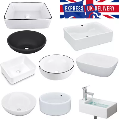 Bathroom Cloakroom Vanity Wash Basin Sink Countertop White Black Modern Various • £32.50