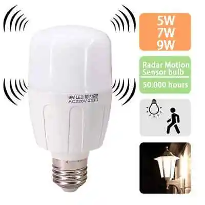 Radar LED Sensor Light Bulbs Motion Activated 5W 7W 9W E27 Lamp Cool White 6000K • $4.20