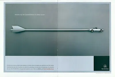 Mercedes-Benz Car Magazine Print Ad SL-Class LS Silver Arrow 2000's 2pg VTG 2001 • $11.99