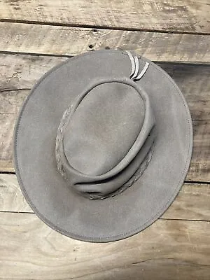 Minnetonka Fold-Up Outback Hat Genuine Leather SZ M • $10