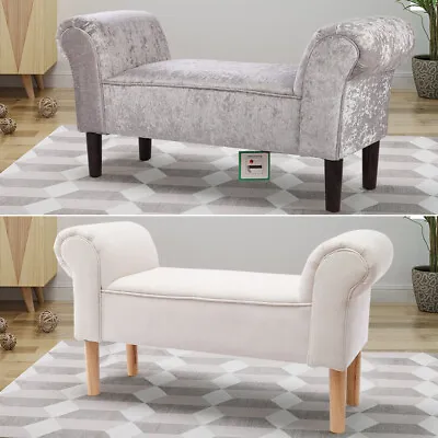 Chaise Longue Ottoman Footstool Pouffe End Side Chair Bench Upholstered Hallway • £75.95