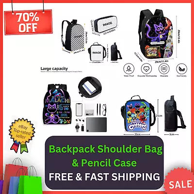 2024 Set Smiling Critters Monsters Backpack Shoulder Bag & Pencil Case Kids Gift • $34.99