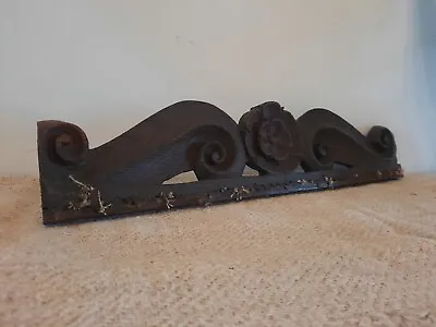 £29.99 • Buy Carved Reclaimed Wooden Pediment Panel Salvage Vintage UpCycle Rose Scroll Rare
