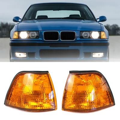 Yellow Parking Corner Signal Lights Set For BMW 3-Series E36 4DR Sedan 1992-1998 • $27.98