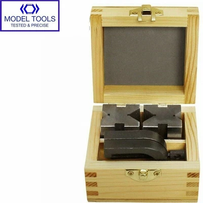 $46.10 • Buy Precision Engineers Vee Blocks Clamp Set - V Block Matched Pair Wooden Box-