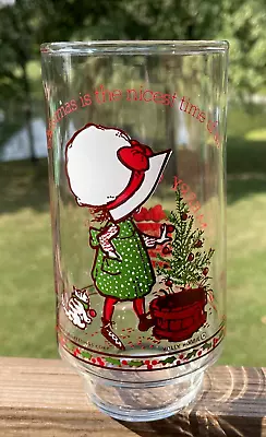 Vintage 1970s Holly Hobbie Coca Cola Glass  Christmas Is The Nicest Time Of All  • $5