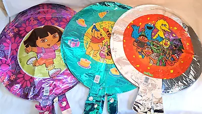 30 New/Unused Happy Birthday Dora Pooh Sesame Street Mylar 18  Balloon Lot • $14.95
