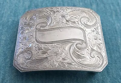 Super Rare Vintage McCabe Sterling Silver Mongram Plate Trophy Style Belt Buckle • $350
