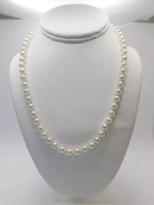 J797-vintage Faux Pearl Necklace~tied~white~18 ~classic • $8