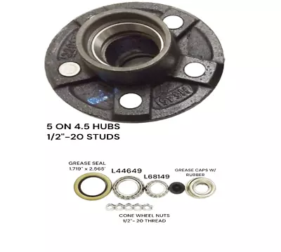 5 Lug Trailer Idler Hub Kit 5 On 4.5 For 3500 Lbs Axle 5x4.5 • $34.99