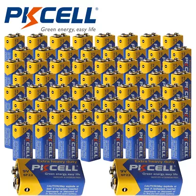 100pcs 9V Batteries 9 Volt PP3 MN1604 6F22 EN22 Zinc-Carbon For Smoke Detectors • $59.99