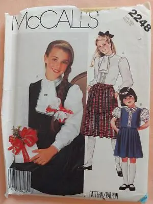 McCall's 2248 Vintage Girl's Blouse Vest & Skirt Pattern Size 7 • $8.01